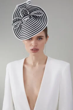 Karen Millen Asymmetric Spiral Trim Fascinator mono Online