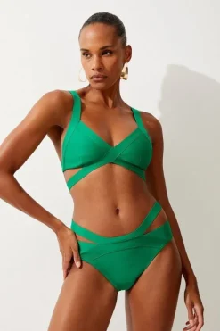 Karen Millen Bandage Strappy Bikini set green Sale