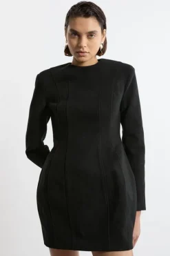 Karen Millen Brushed Tailored Jersey Mini Scuba Dress black Sale
