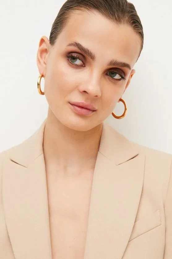 Karen Millen Chunky Hoops gold Discount