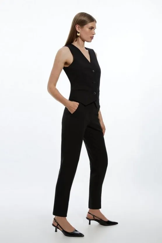 Karen Millen Clean Tailored Grosgrain Tipped Suit Set black Sale