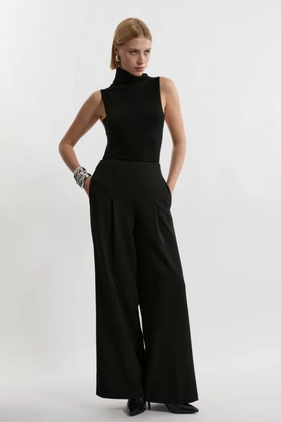 Karen Millen Compact Stretch Essential Trouser Set black Discount