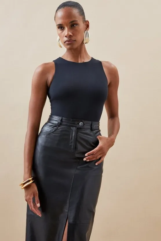 Karen Millen Contour Jersey Halterneck Bodysuit black Outlet