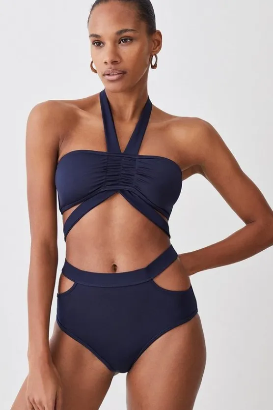 Karen Millen Cut Out Bikini Set navy Online