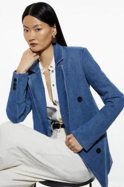Karen Millen Denim Indigo Jacket midblue Hot