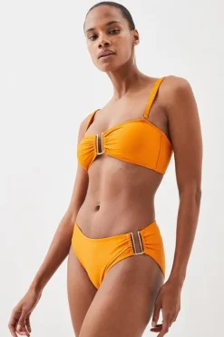 Karen Millen Detachable Strap Gold Trim Bikini Top orange Best