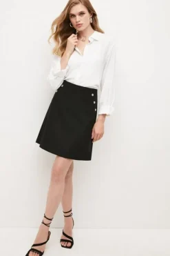 Karen Millen Essential Techno Woven Skirt black Outlet