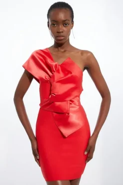 Karen Millen Figure Form Bandage Dramatic Bow Detail Mini Dress red Online