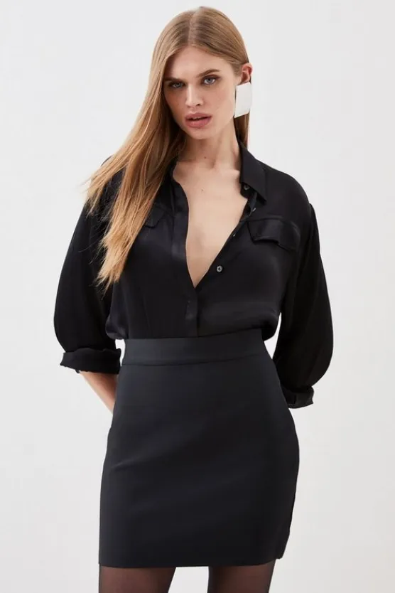 Karen Millen Figure Form Bandage Knit Mini Skirt black Best