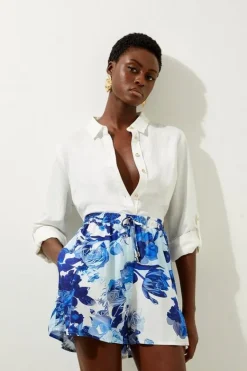 Karen Millen FLORAL PRINT CO-ORD blue Outlet