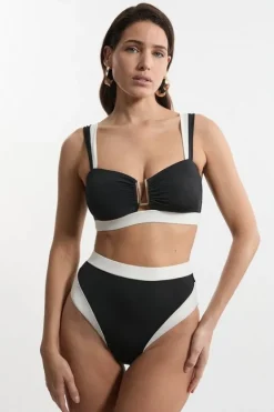 Karen Millen High Waist High Cut Bikini Bottoms mono Sale