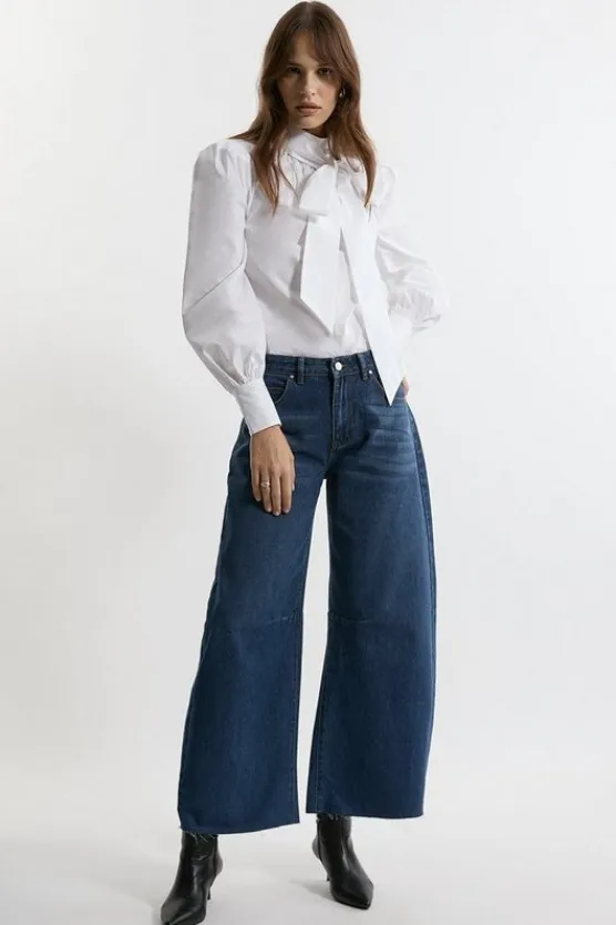 Karen Millen Barrel Leg Jean indigo Hot