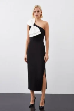 Karen Millen Jersey Ponte Bow Maxi Dress mono Fashion