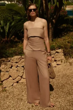 Karen Millen Linen trouser co-ord neutral Hot