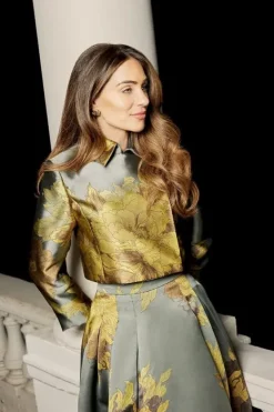 Karen Millen Lydia Millen Jacquard Woven Jacket & Skirt Set floral Sale