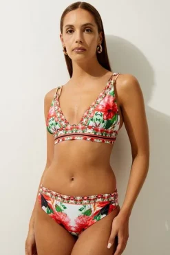 Karen Millen Mirror Floral Print Bikini Bottoms multi New