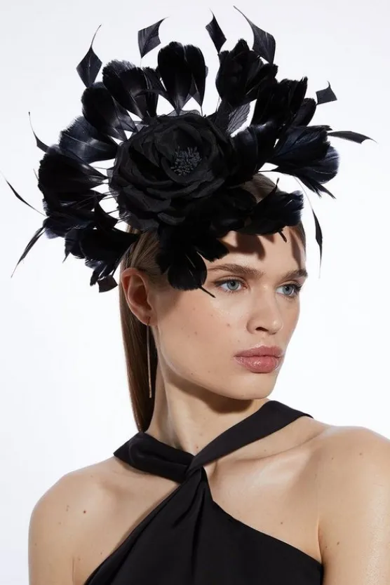 Karen Millen Petal Crown Fascinator black Sale