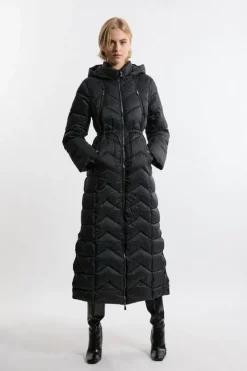 Karen Millen Petite Lightweight Packable Maxi Coat black New