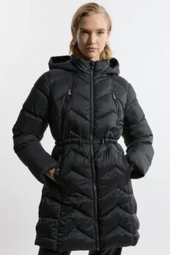 Karen Millen Petite Lightweight Packable Coat black Fashion