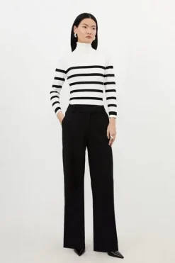 Karen Millen Petite Tailored Essential Straight Leg Pants black Discount