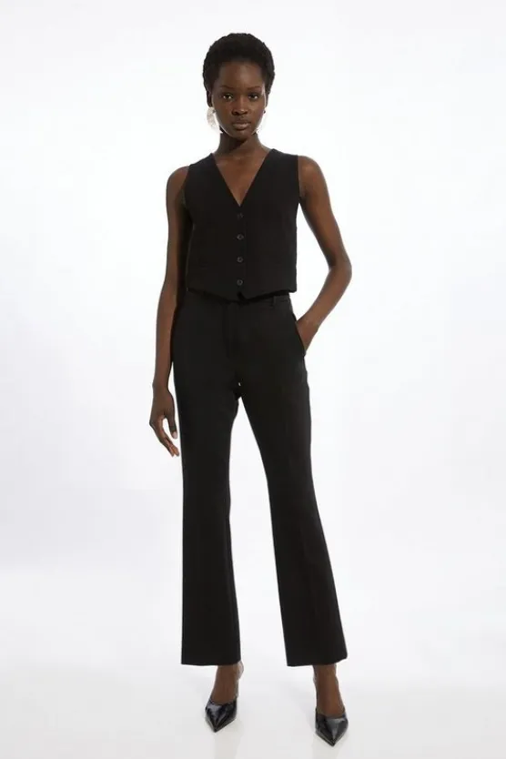 Karen Millen Petite Tailored Flare Slim Leg Pants black Hot