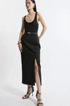 Karen Millen Petite Tailored Maxi Skirt black Fashion