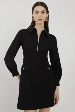 Karen Millen Petite Tailored Ponte Mini Shirt Dress black Sale