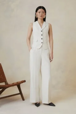 Karen Millen Petite The Founder d Mid Rise Straight Leg Pants stripe Online