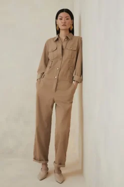 Karen Millen Petite The Founder Tailored Relaxed Jumpsuit camel Best