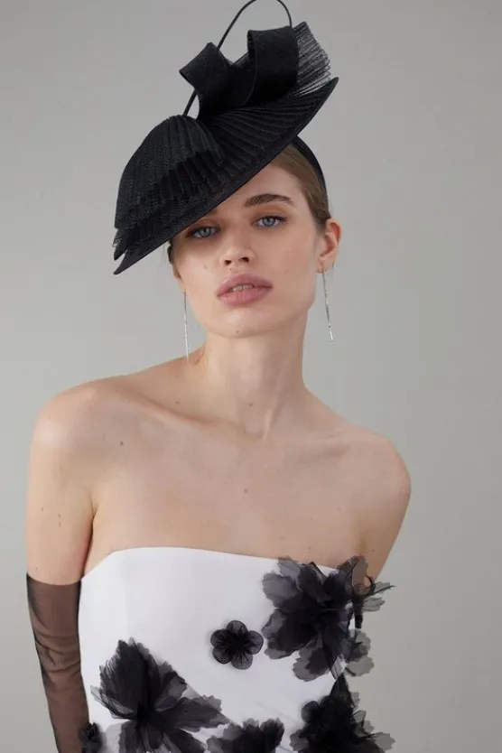 Karen Millen Pleated Spiral Trim Fascinator Hot