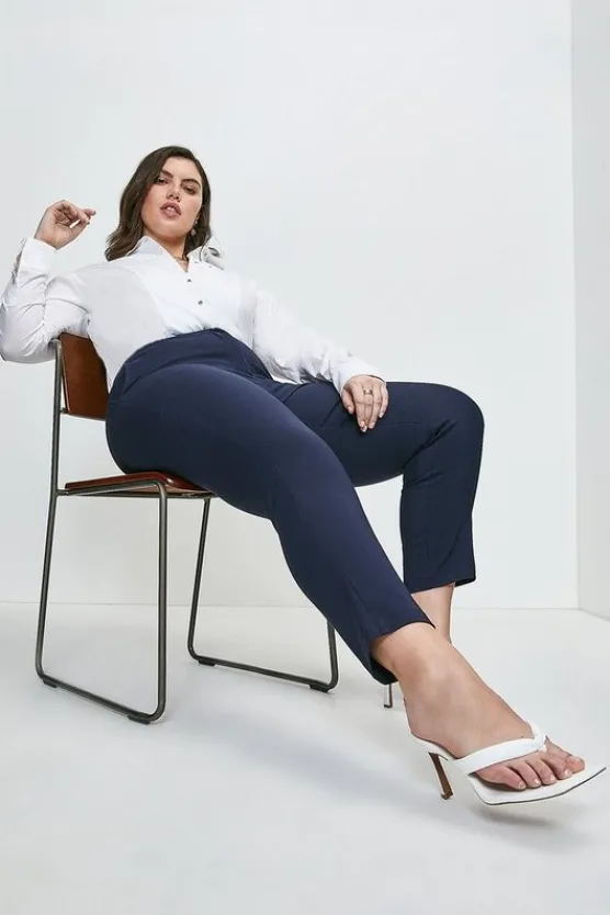 Karen Millen Plus Size Essential Techno Woven Pants navy Online
