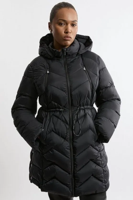 Karen Millen Plus Size Lightweight Packable Coat black Discount
