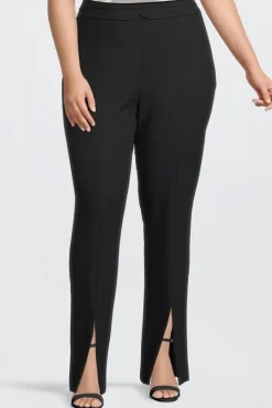 Karen Millen Plus Size Tailored Compact Stretch Split Hem Straight Pants black Discount