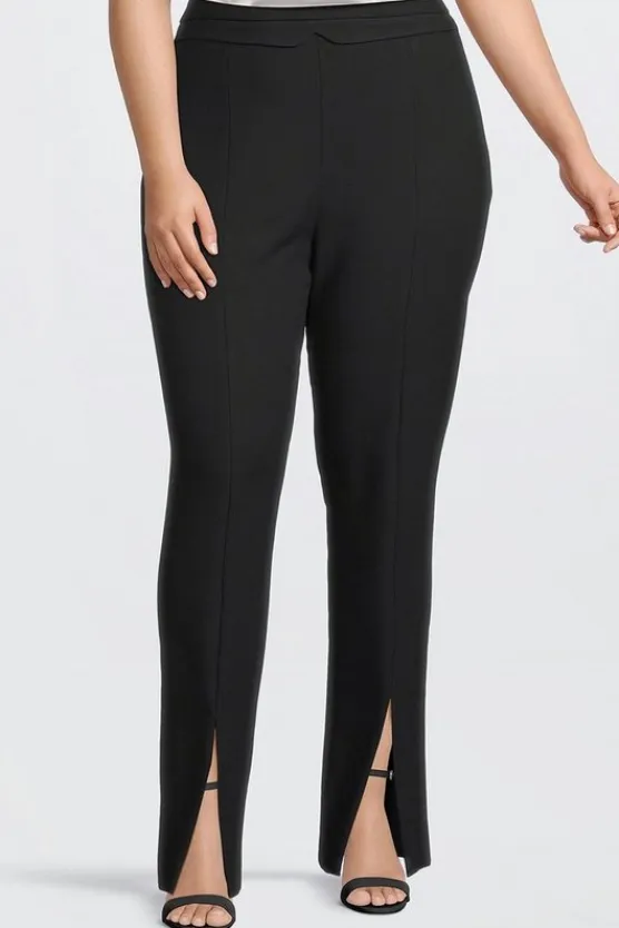Karen Millen Plus Size Tailored Compact Stretch Split Hem Straight Pants black Discount