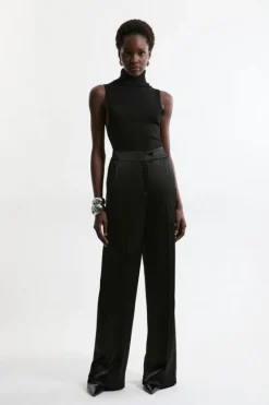 Karen Millen Satin Back Crepe Set black Best
