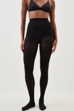 Karen Millen Semi-Sheer Shaper Tights black Online