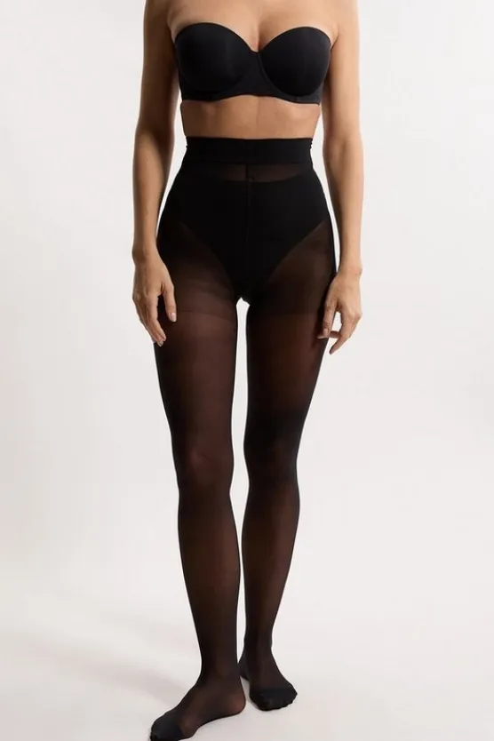 Karen Millen Sheer Shaper Tights black Outlet