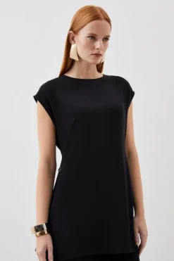 Karen Millen Soft Tailored Button Co-ord Set black Discount