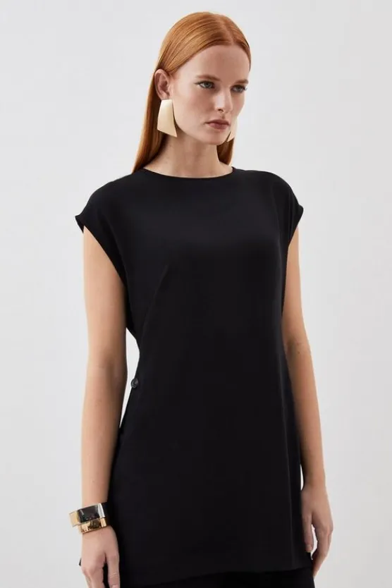 Karen Millen Soft Tailored Button Co-ord Set black Discount