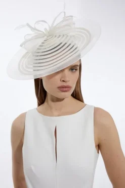 Karen Millen Spiral Bow Detail Fascinator ivory Online