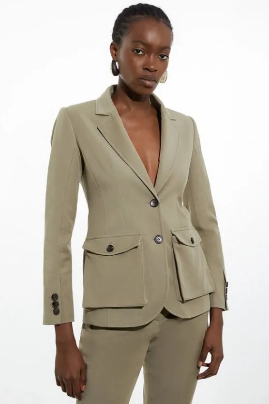 Karen Millen Tailored Belted Suit Set khaki Online