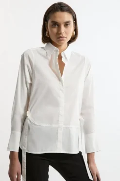 Karen Millen Tailored Buckle Side Shirt white Hot