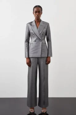 Karen Millen Tailored Compact Stretch Sparkle Set silvergrey Fashion
