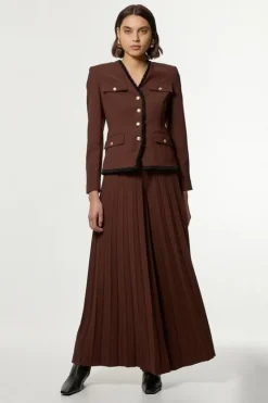 Karen Millen Tailored Crepe Blazer Jumpsuit coffee Best