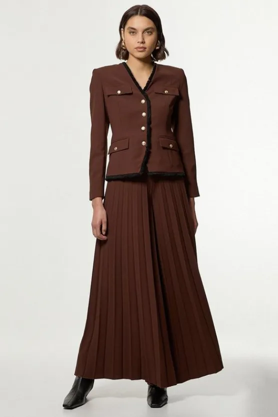 Karen Millen Tailored Crepe Blazer Jumpsuit coffee Best