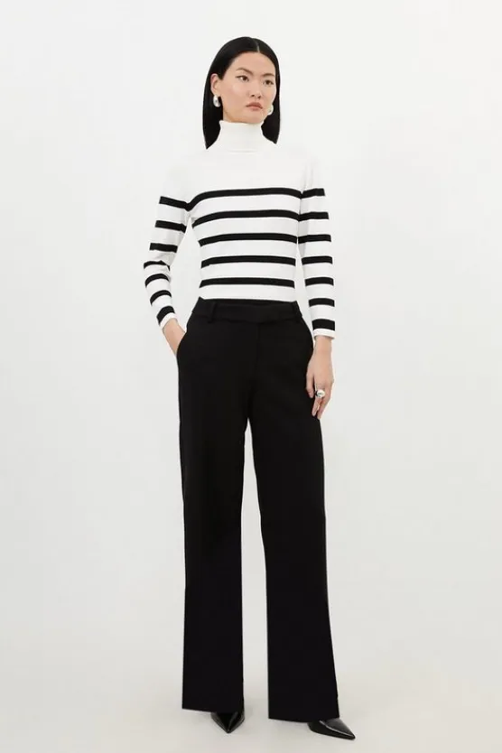 Karen Millen Tailored Essential Straight Leg Pants black Clearance