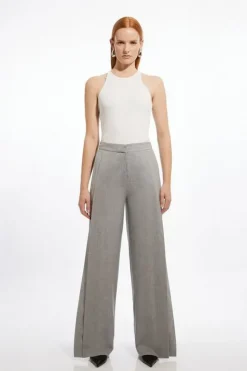 Karen Millen Tailored Panelled Wide Leg Pants greymarl New