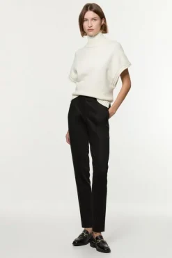 Karen Millen Tailored Pintuck Straight Leg Pants black Fashion