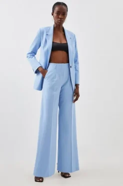 Karen Millen Tailored Single Breasted Pocket Detail Blazer & Trouser Set blue Online