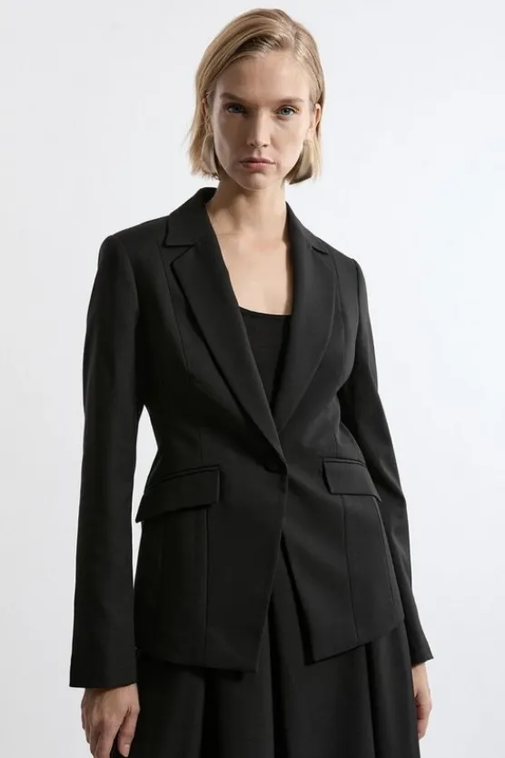 Karen Millen Tailored Twill Single Breasted Jacket black Sale